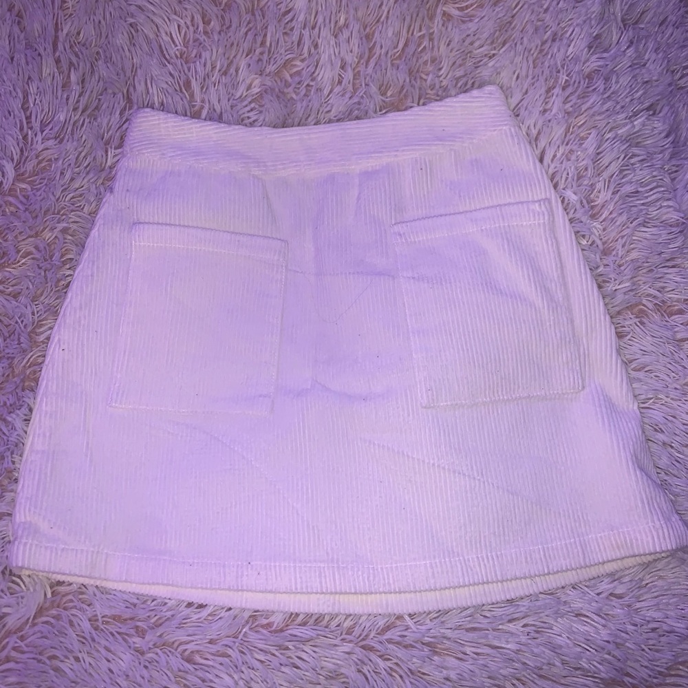 F21 White Corduroy Skirt